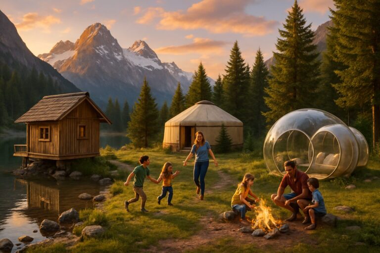 découvrez des hébergements insolites en montagne, parfaits pour un séjour familial magique alliant nature, confort et aventure.