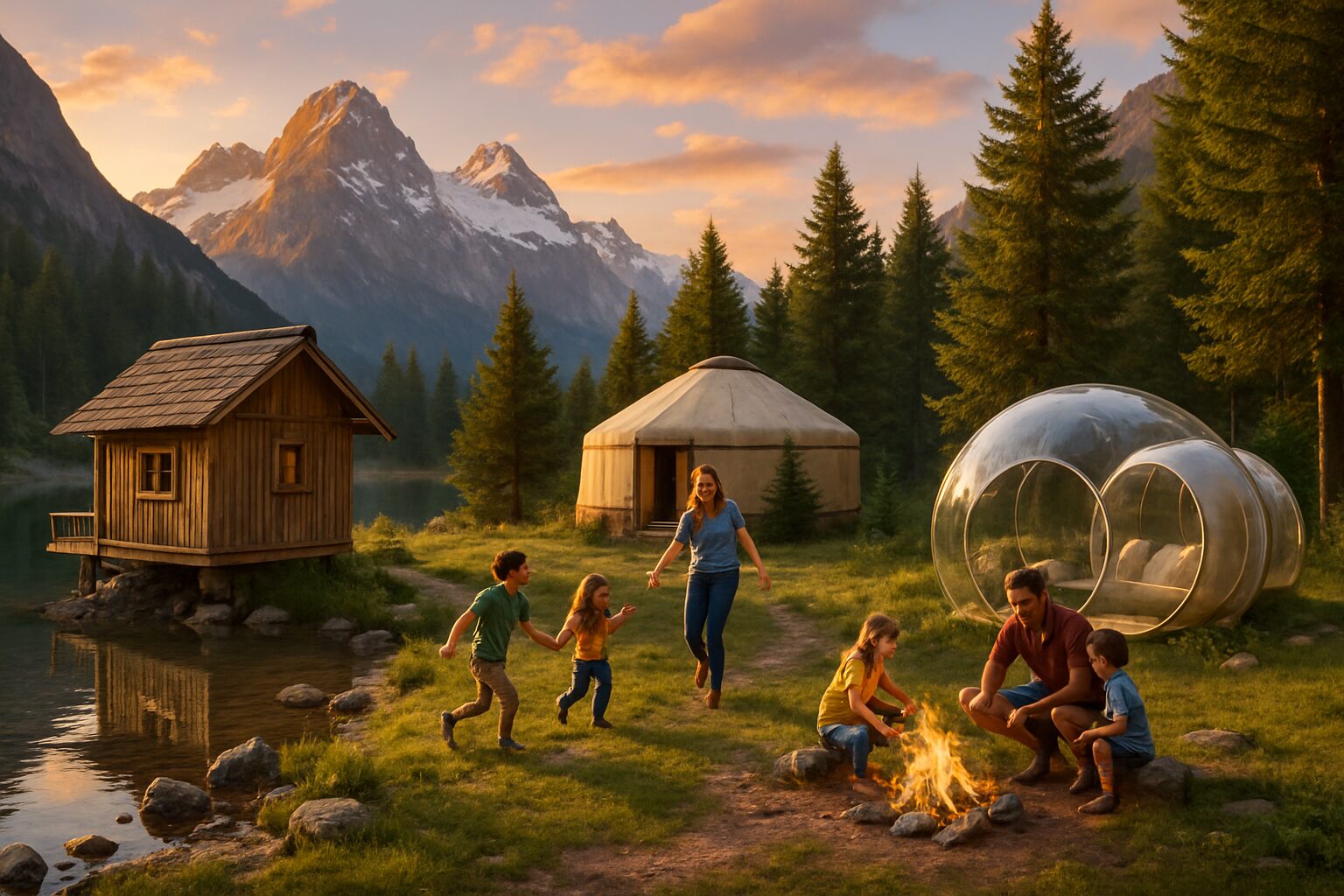 découvrez des hébergements insolites en montagne, parfaits pour un séjour familial magique alliant nature, confort et aventure.